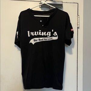 Vintage Henley Black Irving's Graphic T-Shirt